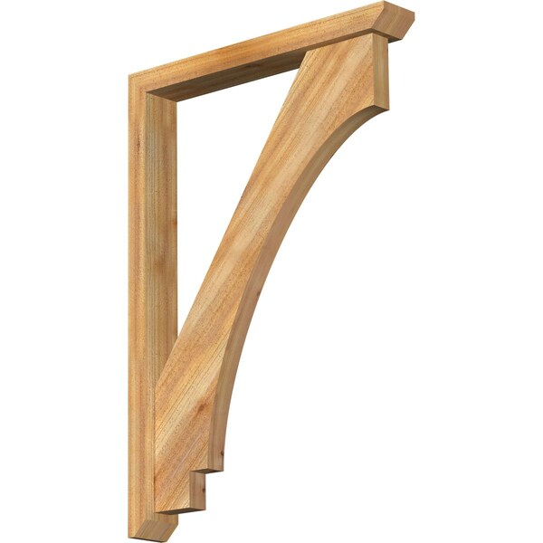Ekena Millwork Imperial Slat Rough Sawn Bracket w/ Offset Brace, Western Red Cedar, 4"W x 28"D x 40"H BKT0402X28X40IMP06RWR - main